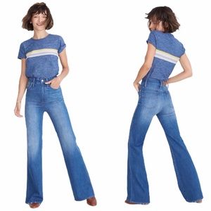 Madewell High Rise Flare Denim Jeans Mossbrook Bell Bottoms
